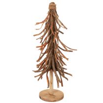 Artículo Árbol de Navidad hecho de ramas de sauce sobre una base de madera, 48 cm.
