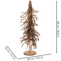 Artículo Árbol decorativo hecho de ramas de sauce sobre una base de madera, 68 cm.