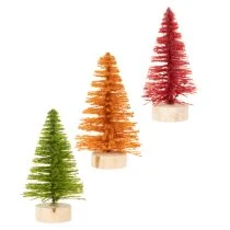 Artículo Árbol de Navidad artificial en miniatura para decoración de mesa, 12 cm, 6 unidades