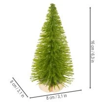 Artículo Árbol de Navidad artificial con base de madera, pequeño, 16 cm, 6 piezas
