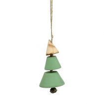 Decoraciones para árboles de Navidad, Árbol de Navidad para colgar, Navidad verde / natural H10cm L24cm 4pcs