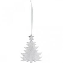 Artículo Colgante para árbol de Navidad, decoración de Adviento, decoración de metal para Navidad, plata 20,5×15,5cm