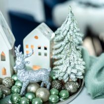 Abeto con nieve, decoración navideña, abeto decorativo H14cm