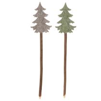 Artículo Árbol de Navidad decorativo con palo para macetas y arreglos altos, 45 cm, 6 unidades.