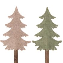 Artículo Árbol de Navidad decorativo con palo para macetas y arreglos altos, 45 cm, 6 unidades.