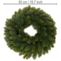 Artículo Corona de ramas de abeto artificiales, verde, redonda, 50 cm