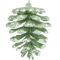 Artículo Adornos para árboles de navidad deco conos brillo menta H7cm 6pcs
