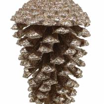Artículo Piñas doradas, purpurina 13 cm 4 piezas Adornos para árboles de Navidad