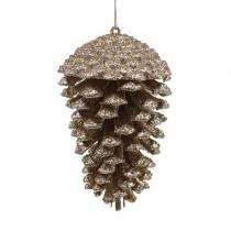 Artículo Conos de pino dorado, purpurina 13cm 4 piezas decoraciones para árboles de Navidad