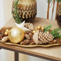Artículo Conos de pino dorado, purpurina 13cm 4 piezas decoraciones para árboles de Navidad