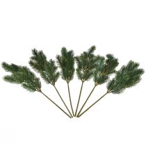 Artículo Rama de abeto verde artificial de 50 cm (6 unidades): perfecta para decoraciones navideñas y coronas de Adviento.