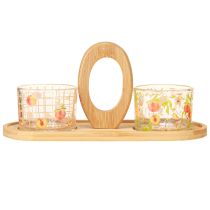 Artículo Juego de tapas motivo melocotón decoración de mesa verano 23×9×10,5cm