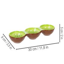 Artículo Cuenco de cerámica con motivo de kiwi, decoración veraniega para servir con estilo tapas y aperitivos, 30 cm