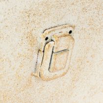 Artículo Bolsa metálica, recipiente decorativo, rectangular, 26 cm, color dorado.