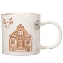 Artículo Taza de cerámica con motivo de casa y relieve, 9 cm.