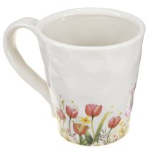 Artículo Maceta de cerámica con motivo floral para una decoración primaveral nostálgica, para amantes de las plantas, 10,5 cm.
