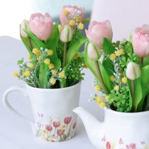 Artículo Maceta de cerámica con motivo floral para una decoración primaveral nostálgica, para amantes de las plantas, 10,5 cm.