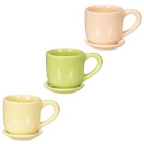 Artículo Taza de café, decoración de mesa para un diseño de habitación elegante con plantas, 11 cm, 3 piezas