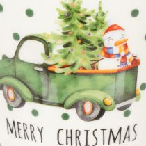 Artículo Taza de café Feliz Navidad con motivo de coche navideño, taza de cerámica de 10 cm, 2 unidades