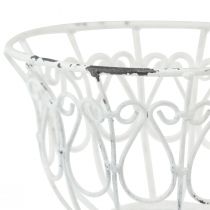 Artículo Macetero taza decorativa de metal blanco shabby chic Ø15cm H11cm