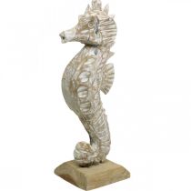 Artículo Caballito de mar Deco Madera blanca Decoración marinera Figura decorativa H38cm