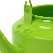 Artículo Maceta decorativa tetera de metal verde manzana Ø20cm H15cm