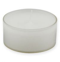 Velas de té maxi con transp. Tapa blanca 54mm 16uds