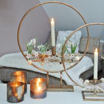 Vela de cristal, farol decorativo, decoración de mesa aspecto antiguo Ø9,5cm H10cm 4ud