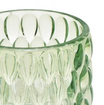 Artículo Candelita de cristal farol verde vidrio tintado Ø9,5cm H9cm 2ud