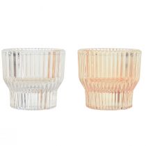 Artículo Portavelas de vidrio portavelas vidrio tintado Ø5,5cm H5cm 2uds