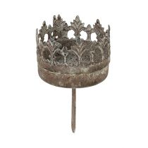 Artículo Portavelas antiguo Ø5cm H10cm gris 4uds