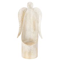 Artículo Portavelas con forma de ángel, color dorado, para decoración de mesa, 50 cm.