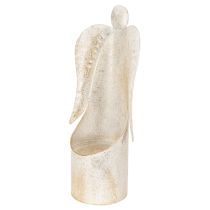 Artículo Portavelas con forma de ángel, color dorado, para decoración de mesa, 50 cm.