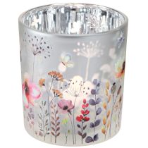 Artículo Portavelas vidrio amapola mariposa color 8cm 4uds