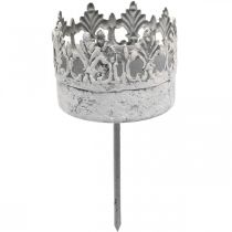Artículo Portavelas de metal para enchufar, portavelas corona Ø5.5cm
