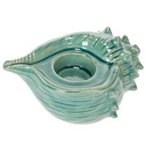 Artículo Portavelas decorativo con forma de concha marina para mesa, baño, salón, 16 cm