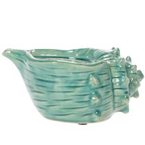 Artículo Portavelas decorativo de concha marina para mesa, baño o sala de estar, 16 cm.