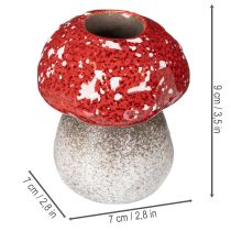Artículo Seta decorativa, amanita muscaria, portavelas para velas pequeñas como decoración de mesa, 9 cm