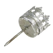 Artículo Portavelas plateado para pegar Ø4cm H9.5cm 4uds