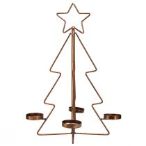 Artículo Portavelas árbol de Navidad decoración de mesa bronce Ø27cm H38cm