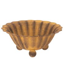 Artículo Portavelas vintage, cuenco pequeño, metal color óxido, Ø10cm, H4.5cm