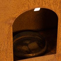 Artículo Portavelas navideño, portavelas de metal oxidado, ciervo, 45x14cm