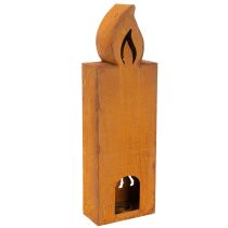Artículo Portavelas navideño, portavelas de metal oxidado, ciervo, 45x14cm