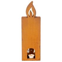 Artículo Portavelas navideño, portavelas de metal oxidado, ciervo, 45x14cm
