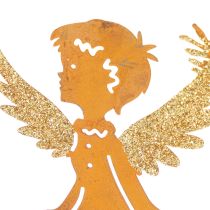 Artículo Portavelas navideño, decoración de ángel, decoración de óxido, Ø8cm H18cm