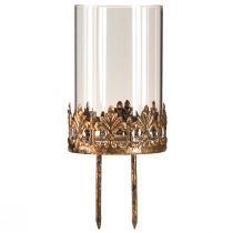 Artículo Portavelas con vaso para enchufar en aspecto antiguo dorado Ø5,5cm 4 piezas