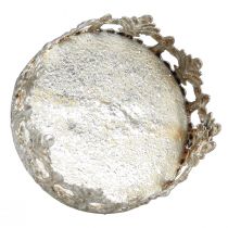 Artículo Portavelas con vaso para enchufar en plata vintage Ø5,5cm H8cm 4ud