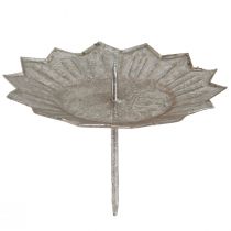 Artículo Portavelas para insertar velas de pilar plateado Ø11cm 4ud