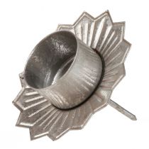 Artículo Portavelas para enchufar metal plateado Ø9cm H9cm 4ud