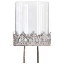 Artículo Portavelas para enchufar vintage Ø7cm H7,5cm gris 4 piezas
